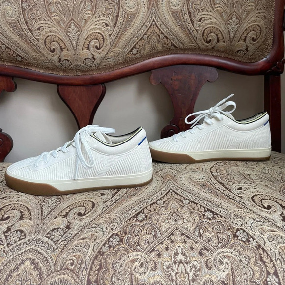 Rothy’s The Lace Up Sneakers Cream Eggshell White Comfortable Shoes Size 7 - Picture 7 of 14